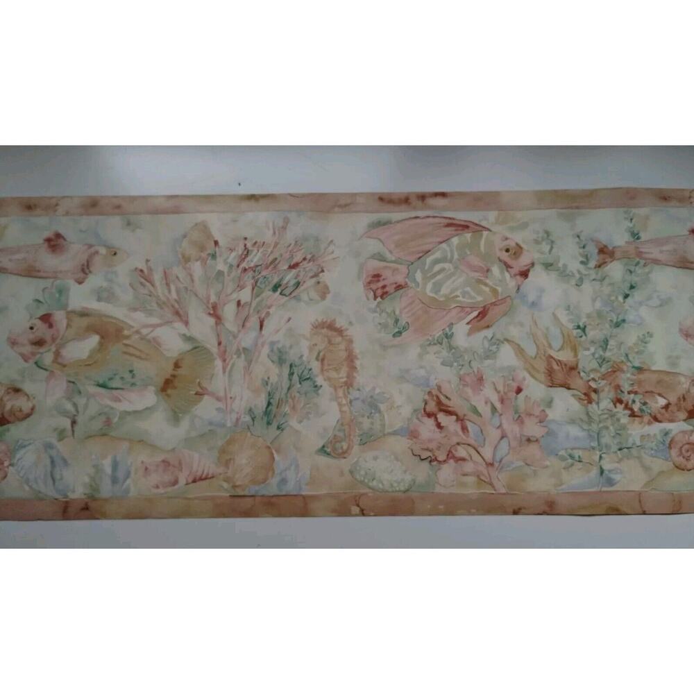 Wallquest Pre-pasted Wall Border - Fish Seahorse Ocean Nautical - 5 yds